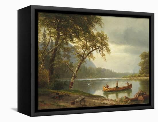 Salmon Fishing on the Caspapediac River (Quebec, Canada)-Albert Bierstadt-Framed Stretched Canvas