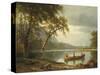 Salmon Fishing on the Caspapediac River (Quebec, Canada)-Albert Bierstadt-Stretched Canvas