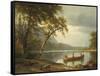 Salmon Fishing on the Caspapediac River (Quebec, Canada)-Albert Bierstadt-Framed Stretched Canvas