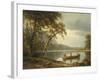 Salmon Fishing on the Caspapediac River (Quebec, Canada)-Albert Bierstadt-Framed Giclee Print