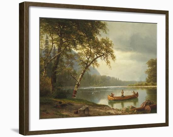 Salmon Fishing on the Caspapediac River (Quebec, Canada)-Albert Bierstadt-Framed Giclee Print