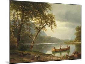 Salmon Fishing on the Caspapediac River (Quebec, Canada)-Albert Bierstadt-Mounted Giclee Print