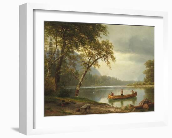 Salmon Fishing on the Caspapediac River (Quebec, Canada)-Albert Bierstadt-Framed Giclee Print