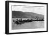 Salmon Fishing Scene at Rogue River Mouth - Gold Beach, OR-Lantern Press-Framed Art Print