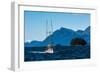 Salmon fishing trolling boat, Inside Passage, Southeast Alaska, USA-Mark A Johnson-Framed Photographic Print