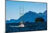 Salmon fishing trolling boat, Inside Passage, Southeast Alaska, USA-Mark A Johnson-Mounted Premium Photographic Print