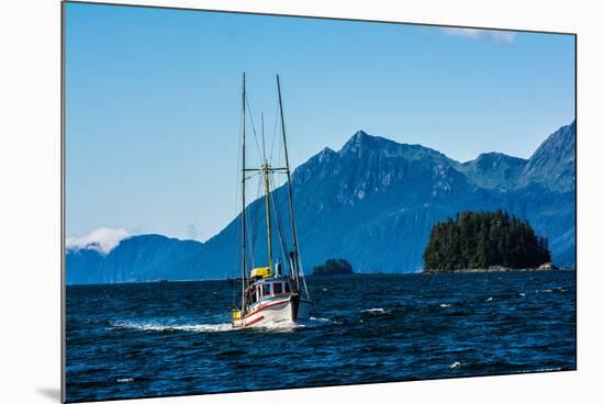 Salmon fishing trolling boat, Inside Passage, Southeast Alaska, USA-Mark A Johnson-Mounted Photographic Print