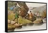Salmon Fishing-Henry Thomas Alken-Framed Stretched Canvas