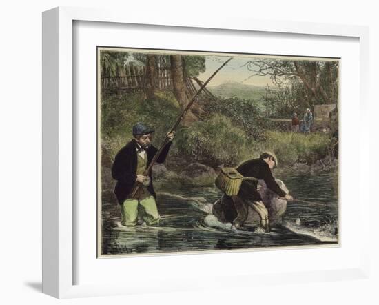 Salmon Fishing-null-Framed Giclee Print