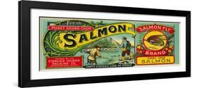 Salmon Fly Salmon Can Label - Anacortes, WA-Lantern Press-Framed Art Print