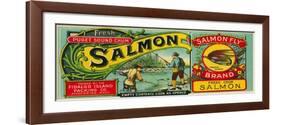 Salmon Fly Salmon Can Label - Anacortes, WA-Lantern Press-Framed Art Print