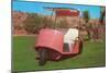 Salmon Golf Cart, Retro-null-Mounted Art Print