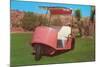 Salmon Golf Cart, Retro-null-Mounted Art Print