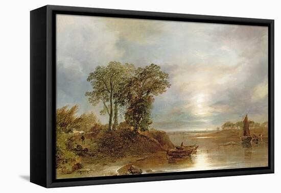 Salmon Nets-Horatio Mcculloch-Framed Stretched Canvas