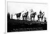 Salmon River Park, Oregon - Man with Horses, Mt Hood in Distance-Lantern Press-Framed Art Print