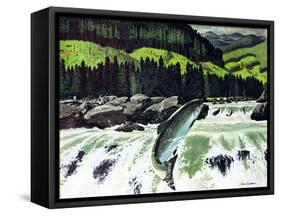 Salmon Run-Fred Ludekens-Framed Stretched Canvas