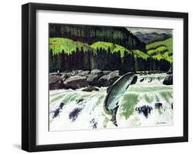 Salmon Run-Fred Ludekens-Framed Giclee Print