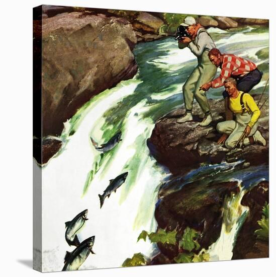 "Salmon Running Upstream", May 17, 1952-Mead Schaeffer-Stretched Canvas