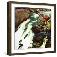 "Salmon Running Upstream", May 17, 1952-Mead Schaeffer-Framed Giclee Print