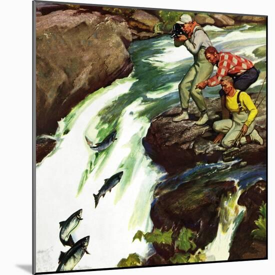 "Salmon Running Upstream", May 17, 1952-Mead Schaeffer-Mounted Giclee Print