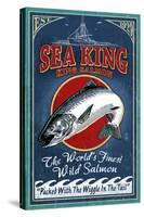 Salmon - Vintage Sign-Lantern Press-Stretched Canvas
