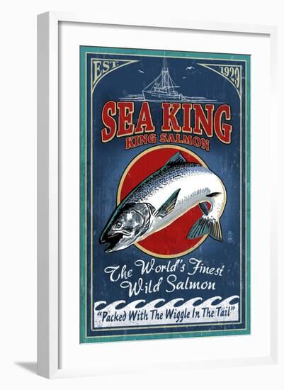 Salmon - Vintage Sign-Lantern Press-Framed Art Print