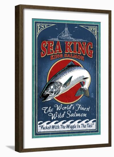 Salmon - Vintage Sign-Lantern Press-Framed Art Print