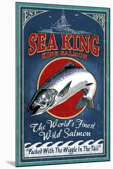 Salmon - Vintage Sign-Lantern Press-Mounted Art Print