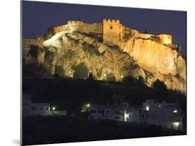 Salobrena Castle at Night, Andalucia, Spain-Charles Bowman-Mounted Photographic Print
