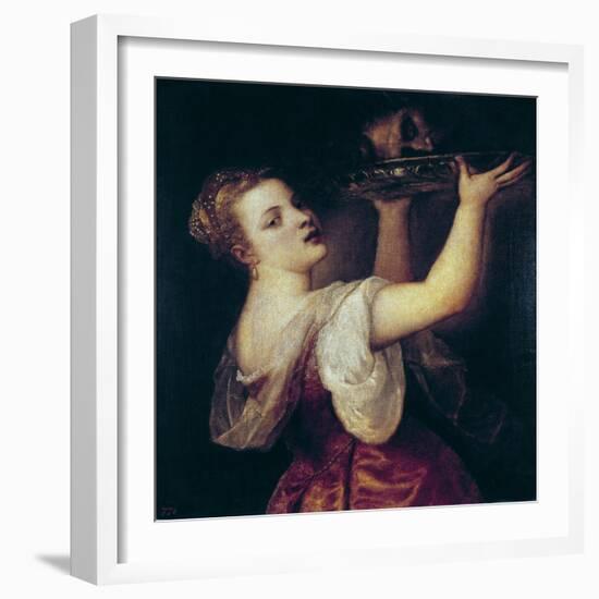 Salome Carrying the Head of St-Titian (Tiziano Vecelli)-Framed Art Print