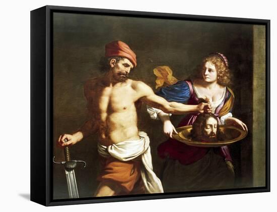 Salome Receives Head of John Baptist-Giovanni Francesco Barbieri-Framed Stretched Canvas