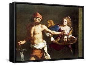 Salome Receives Head of John Baptist-Giovanni Francesco Barbieri-Framed Stretched Canvas