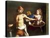 Salome Receives Head of John Baptist-Giovanni Francesco Barbieri-Stretched Canvas