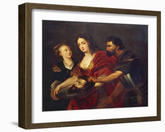 Salomé Receives the Head of John the Baptist, 17th Century-Peter Paul Rubens-Framed Giclee Print