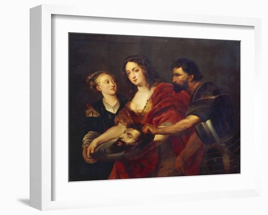 Salomé Receives the Head of John the Baptist, 17th Century-Peter Paul Rubens-Framed Giclee Print