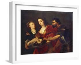 Salomé Receives the Head of John the Baptist, 17th Century-Peter Paul Rubens-Framed Giclee Print