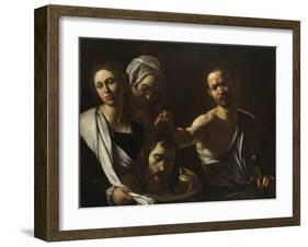 Salome Receives the Head of John the Baptist, C. 1608-1610-Caravaggio-Framed Giclee Print