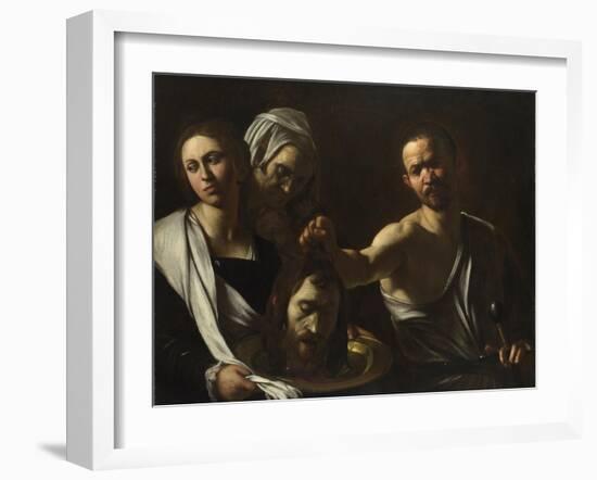 Salome Receives the Head of John the Baptist, C. 1608-1610-Caravaggio-Framed Giclee Print