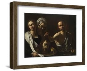 Salome Receives the Head of John the Baptist, C. 1608-1610-Caravaggio-Framed Giclee Print