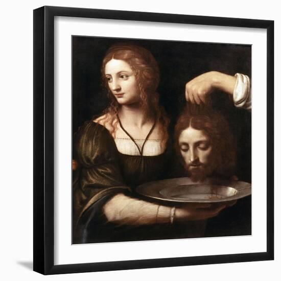 Salome Receiving the Head of John the Baptist, 16th Century-Bernardino Luini-Framed Premium Giclee Print