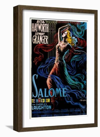 Salome, Rita Hayworth on Italian Poster Art, 1953-null-Framed Art Print