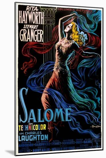 Salome, Rita Hayworth on Italian Poster Art, 1953-null-Mounted Art Print