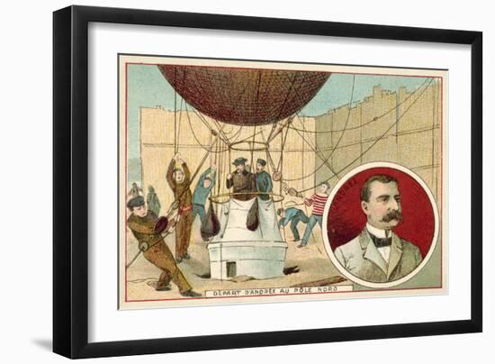 Salomon August Andree Setting Out for the North Pole by Balloon, 1897-null-Framed Giclee Print