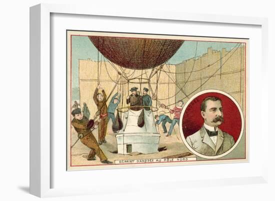 Salomon August Andree Setting Out for the North Pole by Balloon, 1897-null-Framed Giclee Print