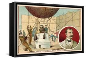 Salomon August Andree Setting Out for the North Pole by Balloon, 1897-null-Framed Stretched Canvas