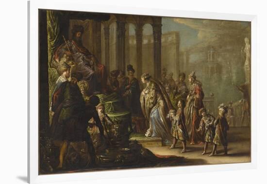 Salomon et la reine de Saba dit aussi "Esther devant Assuérus"-Claude Vignon-Framed Giclee Print