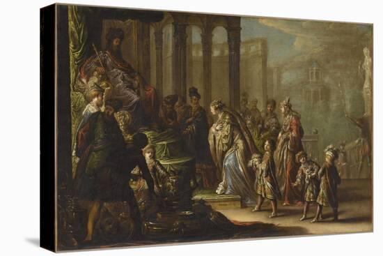 Salomon et la reine de Saba dit aussi "Esther devant Assuérus"-Claude Vignon-Stretched Canvas