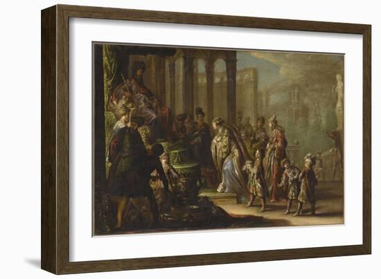 Salomon et la reine de Saba dit aussi "Esther devant Assuérus"-Claude Vignon-Framed Giclee Print