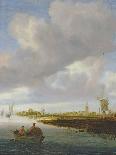 River Landscape with Church-Salomon van Ruisdael-Giclee Print