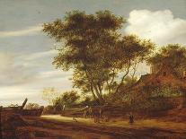 River Estuary with Watchtower-Salomon van Ruisdael or Ruysdael-Giclee Print